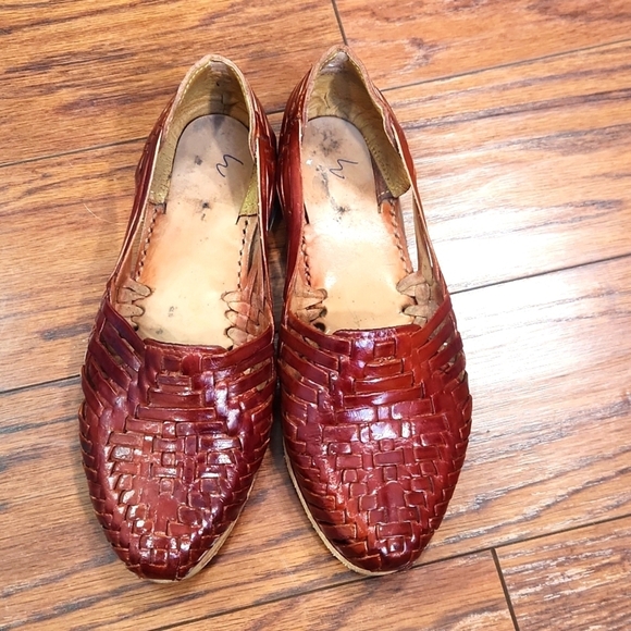 Artisan Womens Leather Brown Huarache's - Picture 2 of 5